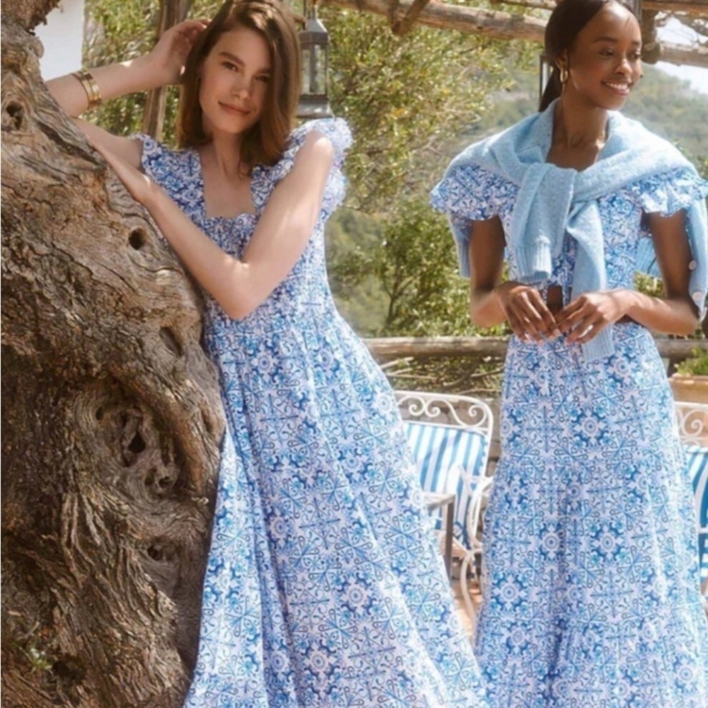 Floral Blue Maxi Dress